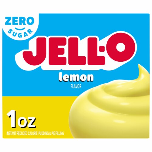 Jell-O Lemon Flavor Zero Sugar Instant Reduced Calorie Pudding & Pie Filling Mix, Box