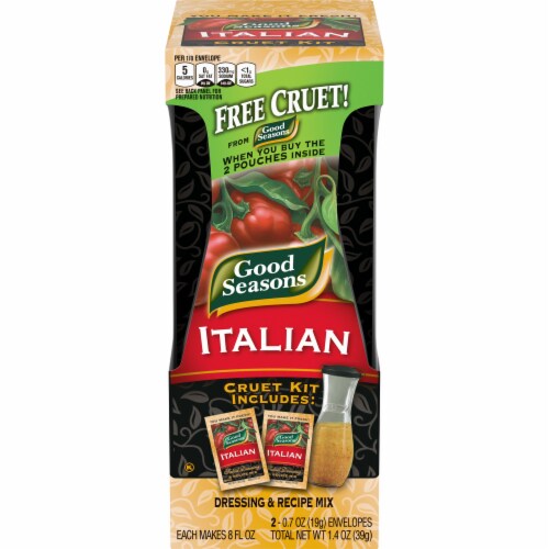 Good Seasons Italian Dressing & Recipe Seasoning Mix with Free Cruet Kit, Packets