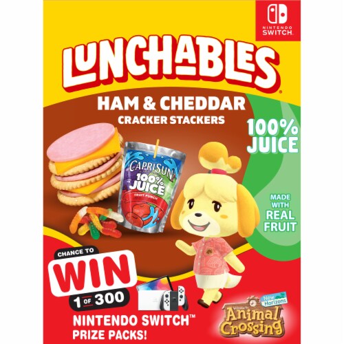 Lunchables Ham & Cheddar with Capri Sun 100% Juice Fruit Punch & Gummy Worms Fun Pack, & Package