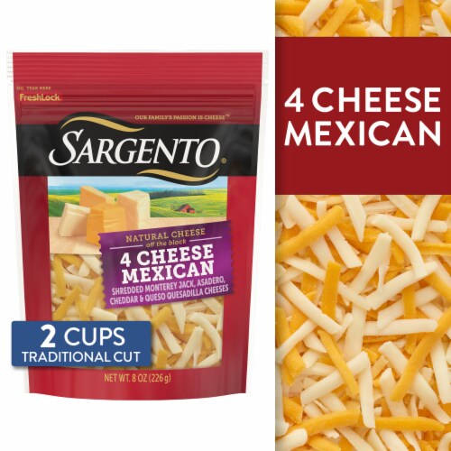 Sargento® Off the Block Traditional Cut 4 Cheese Mexican Blend Natural Cheese Shreds