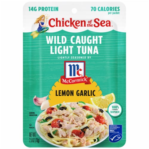 Chicken of the Sea Wild Caught Light Tuna Packet, Lemon Garlic