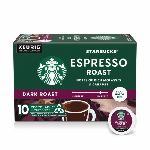 Starbucks Espresso Roast, Dark Roast Hot or Iced Coffee K-Cup Coffee Pods