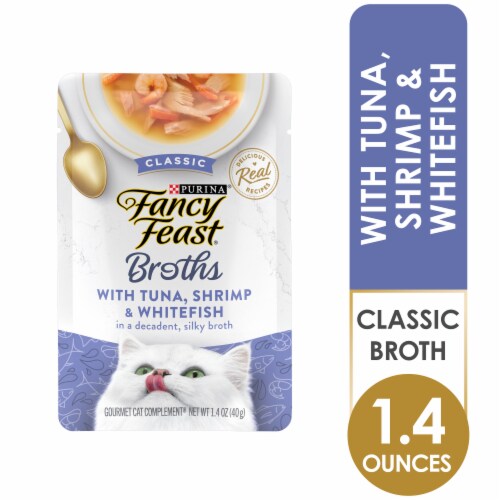 Purina Fancy Feast Broths Wet Cat Food Complement With Tuna Shrimp & Whitefish