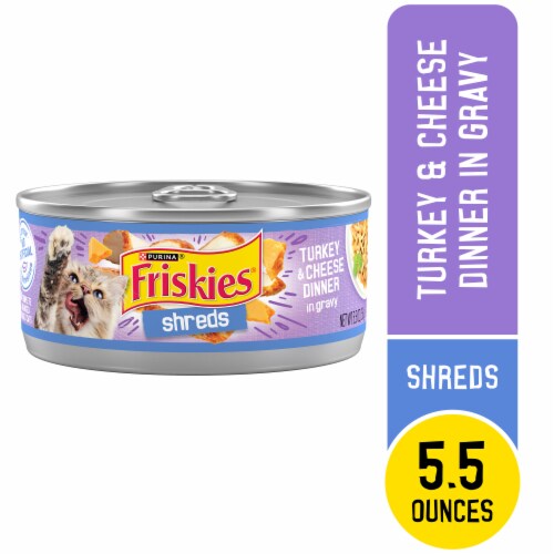 Purina Friskies Shreds Wet Cat Food in Gravy Turkey & Cheese Dinner