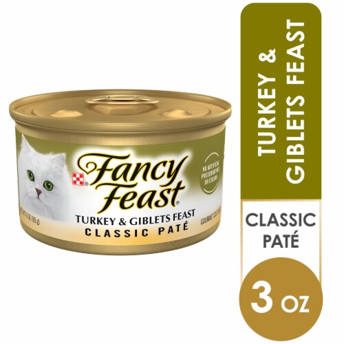 Purina Fancy Feast Wet Cat Food Classic Pate Turkey and Giblets Feast Grain Free