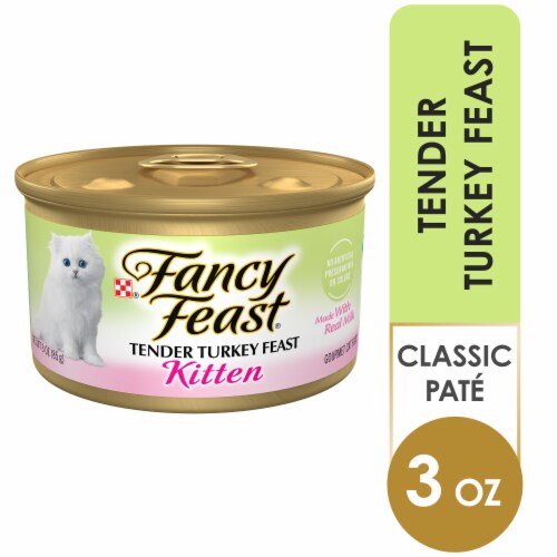 Purina Fancy Feast Kitten Wet Cat Food Pate Tender Turkey Feast