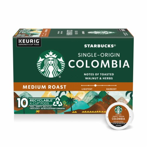 Starbucks Single-Origin Colombia Medium Roast Hot or Iced Coffee K-Cup Coffee Pods
