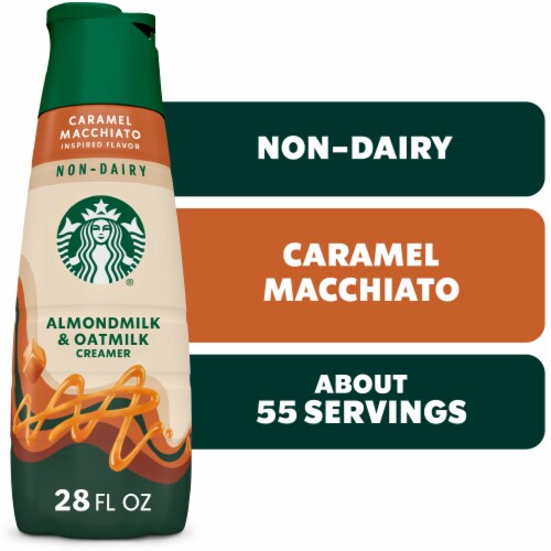Starbucks Non-Dairy Caramel Flavored Coffee Creamer Almondmilk and Oatmilk Coffee Creamer