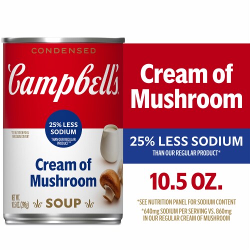 Campbell’s® Condensed 25% Less Sodium Cream of Mushroom Soup