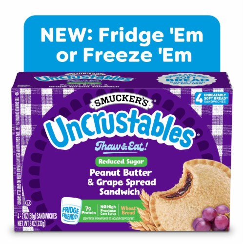 Smucker’s® Uncrustables® Reduced Sugar Wheat Peanut Butter & Grape Spread Sandwich