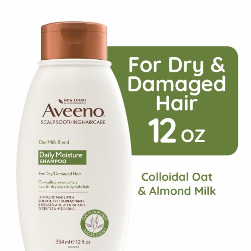 Aveeno Oat Milk Blend Daily Moisture Shampoo Ultra-Hydrating for Dry Damaged Hair