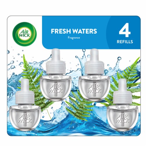 Air Wick Plug-in Scented Oil Air Freshener Refill Pack – 4 Count Oil Refill Fresh Waters