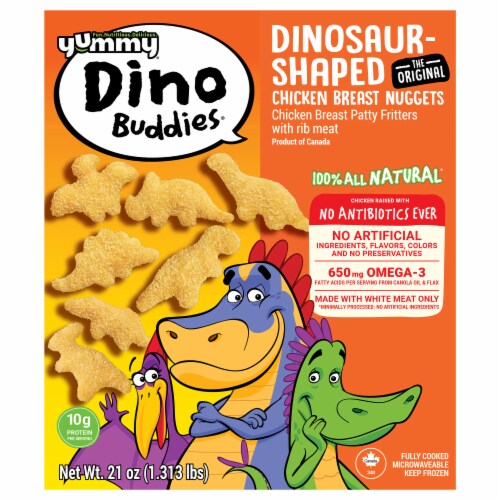 Yummy® Dino Buddies® Frozen Fully Cooked Dinosaur Shaped Chicken Breast Nuggets
