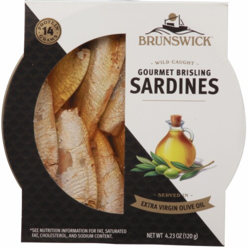 Brunswick™ Mediterranean Style Wild Caught Gourmet Brisling Sardines in Olive Oil Can