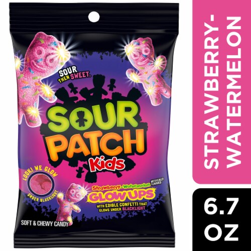 SOUR PATCH KIDS Glow Ups Strawberry-Watermelon Soft & Chewy Candy