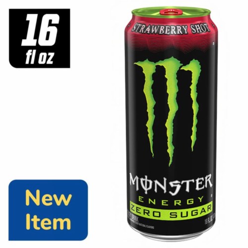 Monster® Zero Sugar Strawberry Shot Energy Drink Can