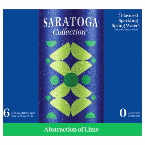 Saratoga Collection™ Abstraction of Lime Flavor Sparkling Spring Water Cans