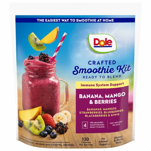 Dole Crafted Banana/Mango/Berries Smoothie Kit 4 – 7 oz Bags