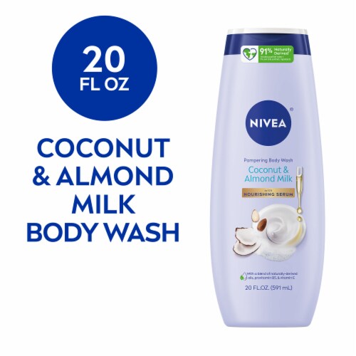 NIVEA Pampering Coconut and Almond Milk Body Wash with Nourishing Serum