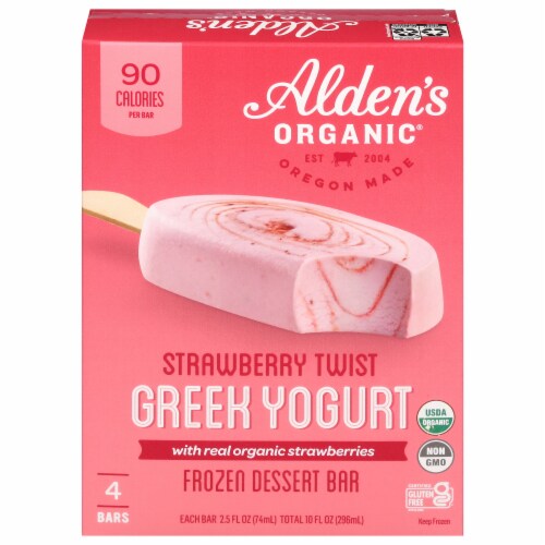 Alden’s Organic® Strawberry Twist Greek Yogurt Frozen Dessert Bar