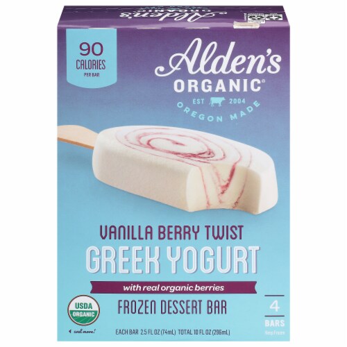Alden’s Organic® Vanilla Berry Twist Greek Yogurt Frozen Dessert Bar