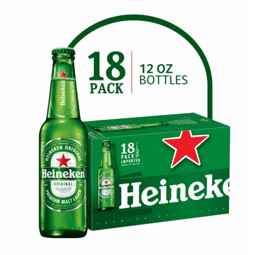 Heineken Original Import Lager Beer, 18 Pack, 12 fl oz Bottles