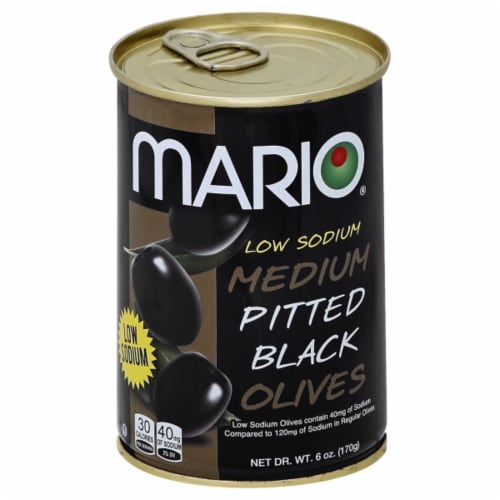 Mario® Low Sodium Medium Pitted Black Olives