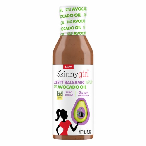 Skinnygirl Avocado Oil Zesty Balsamic Dressing and Marinade, Gluten Free & Keto Salad Dressing