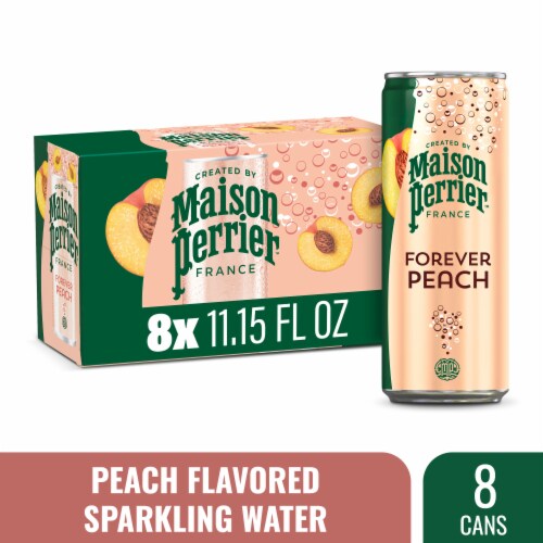 Maison Perrier Forever Peach Flavored Sparkling Water Cans 8 Count