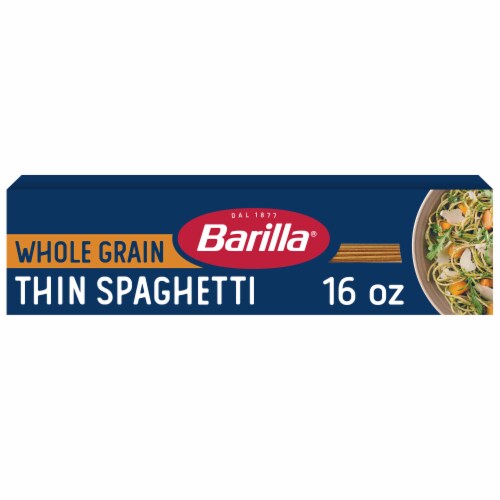 Barilla Whole Grain Thin Spaghetti Non-GMO and Kosher Pasta Made With Whole Wheat