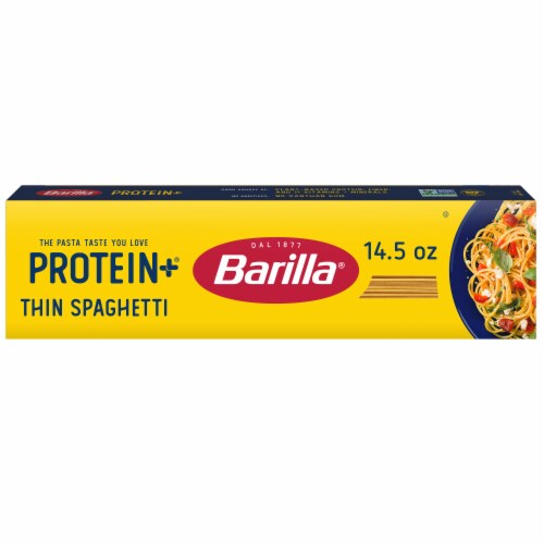 Barilla Protein+ (Plus) Thin Spaghetti Pasta Non-GMO and Kosher Certified Plant Based Protein Pasta