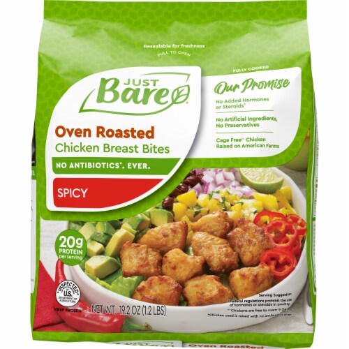 Just Bare Fully Cooked Roasted Spicy Boneless Skinless Chicken Breast Bites