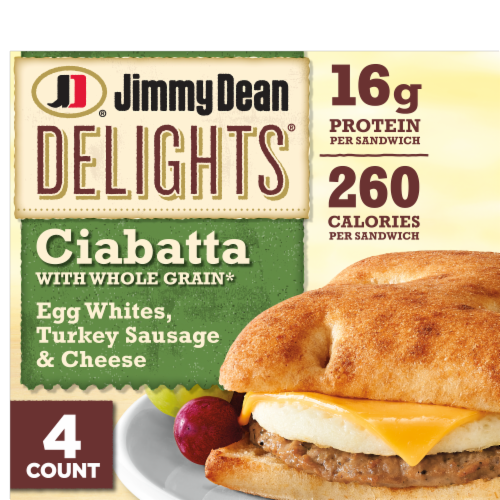 Jimmy Dean Delights Turkey Sausage Egg White and Cheese Ciabatta Sandwiches