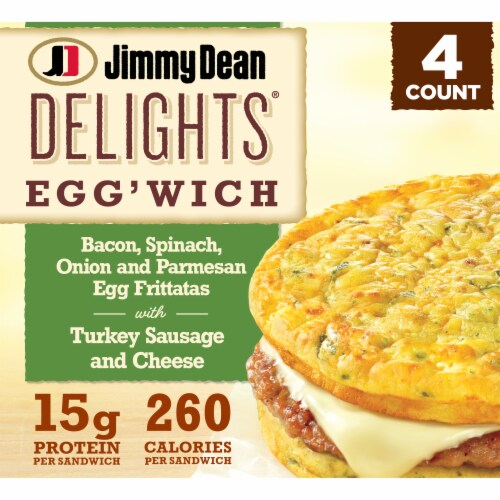 Jimmy Dean Delights® Bacon Spinach Onion Frozen Breakfast Egg’wich