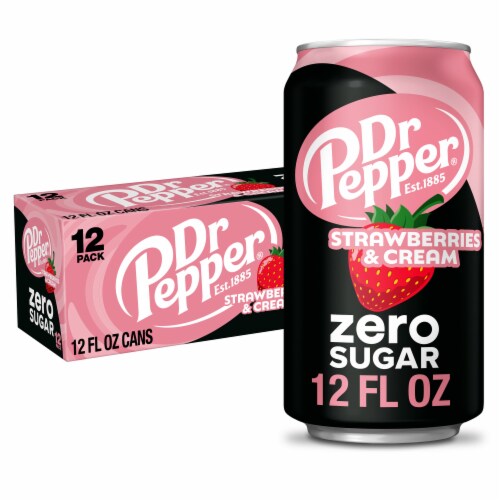 Dr Pepper Strawberries and Cream Zero Sugar Soda Cans