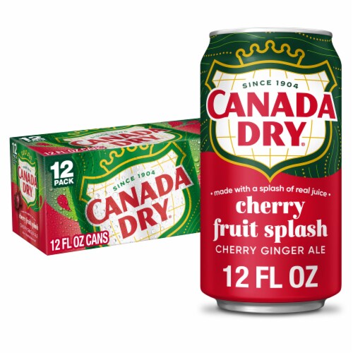 Canada Dry Fruit Splash Cherry Ginger Ale Soda Cans