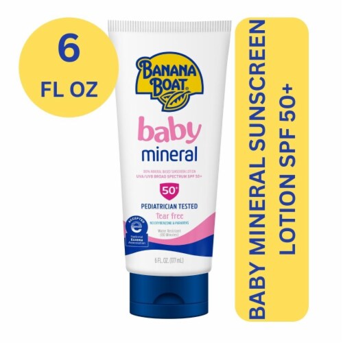 Banana Boat Baby Mineral Sunscreen Lotion SPF 50 100% Mineral Tear-Free Sting Free