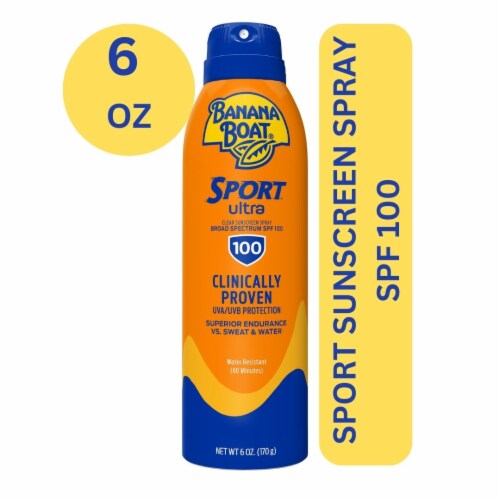 Banana Boat Sport Ultra Sunscreen Spray SPF 100 Broad Spectrum Superior Endurance Vs Sweat + Water
