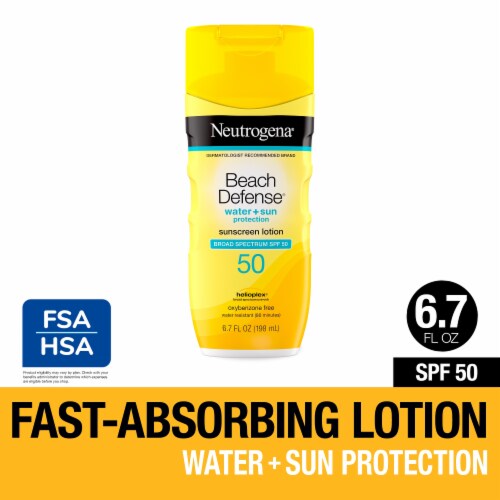 Neutrogena Beach Defense Sunscreen Lotion with Broad Spectrum SPF 50 UVA/UVB & Water Resistant