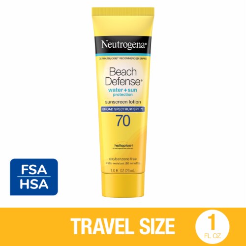 Neutrogena Beach Defense Body Sunscreen Lotion with SPF 70 Oil-Free Fast-Absorbing Travel Size