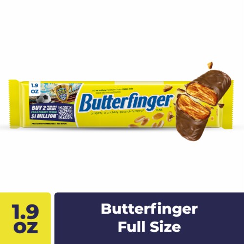 Butterfinger Full Size Candy Bar Crispety Crunchety Peanut-Buttery On-The-Go Sweet Treat
