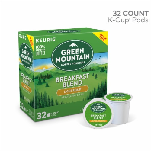 Green Mountain Coffee Roasters Breakfast Blend Keurig K-Cup Pods, Light Roast Coffee, 32 Count