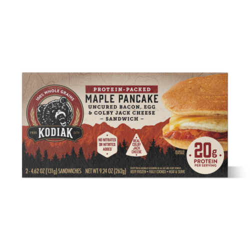 Kodiak® Protein-Packed Bacon & Colby Jack Cheese Frozen Breakfast Sandwiches