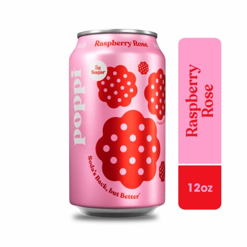 Poppi Raspberry Rose Prebiotic Soda Can