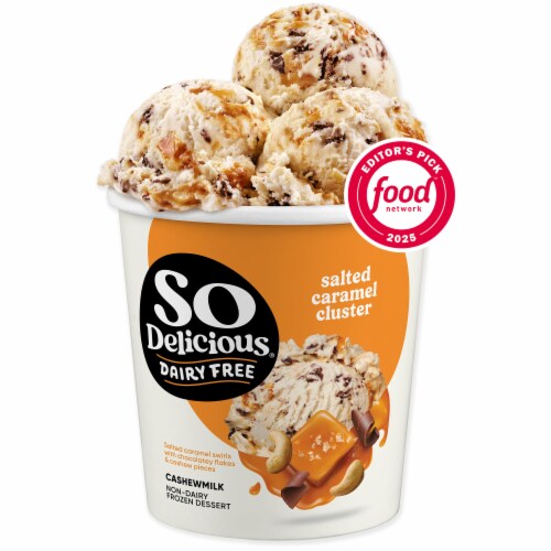 So Delicious Dairy Free Vegan Salted Caramel Cluster Cashew Milk Frozen Dessert Pint