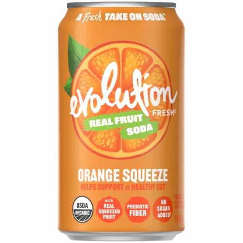 Evolution Fresh® Orange Squeeze Organic Real Fruit Soda – 12 fl oz Can