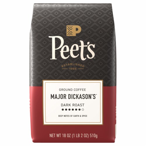 Peet’s Coffee, Major Dickason’s Dark Roast Ground Coffee – 18oz Bag