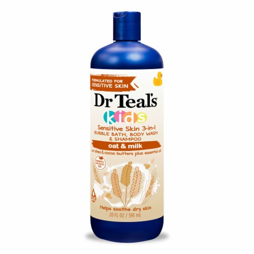 Dr Teal’s® Kids Sensitive Skin Oat & Milk 3-in-1 Bubble Bath Body Wash & Shampoo