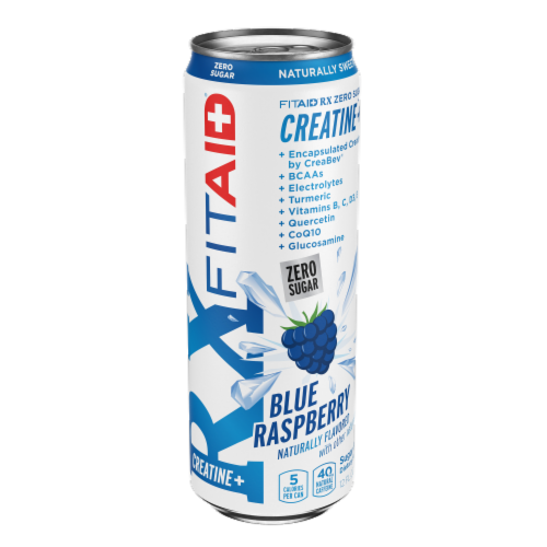 FITAID RX Zero Sugar Creatine + Blue Raspberry Energy Drink Can