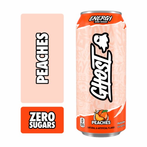 Ghost Zero Sugar Peaches Energy Drink Can